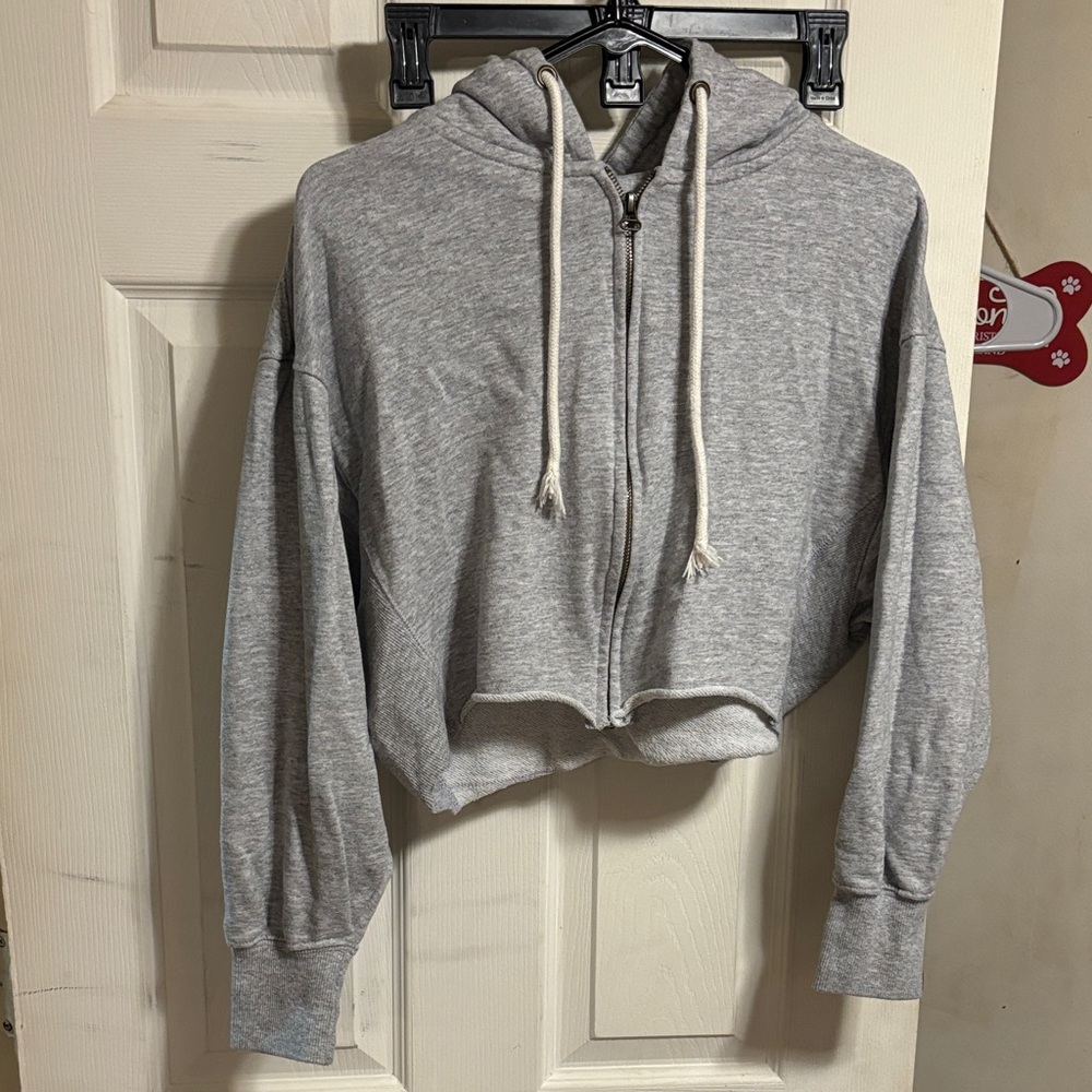 Reflex Heather Gray Women's Zip-Up Hoodie crop